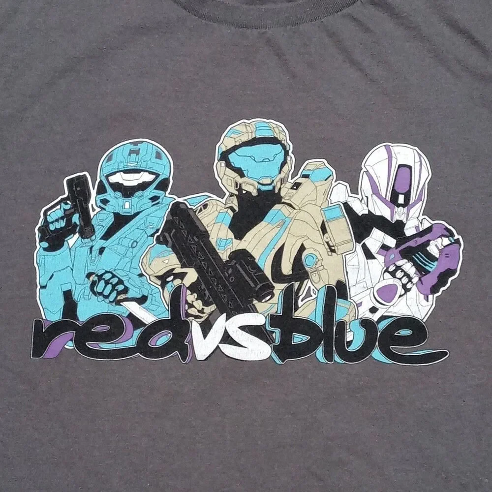 *READ* Rooster Teeth Red Vs Blue T-Shirt Mens LARGE Halo RVB Project Freelancer - Picture 2 of 7
